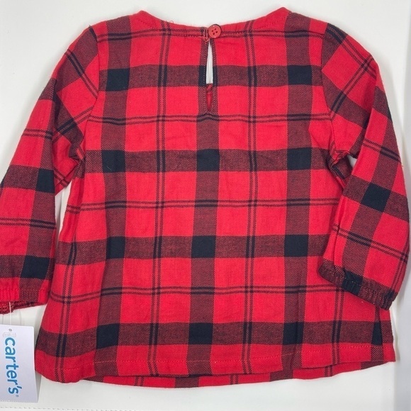 CARTER’S Red and Black Plaid Dress or Top 6m New - Picture 5 of 5